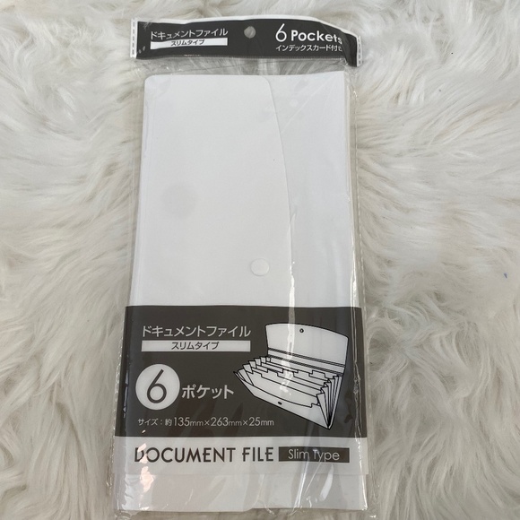 6-Pocket Document File with Index Card. Translucent. White - Picture 2 of 7